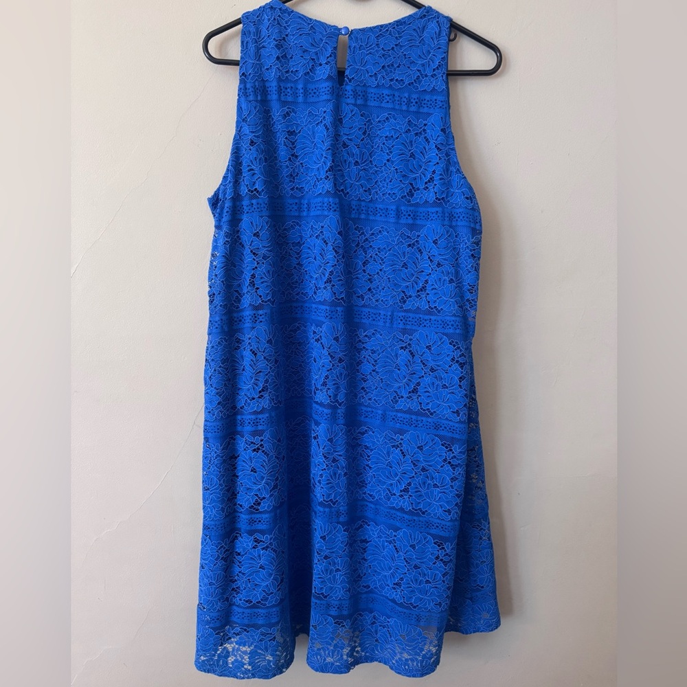 Tacera Royal Blue Lace Mini Dress